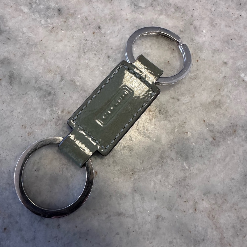 Coach double ring valet keychain (green)